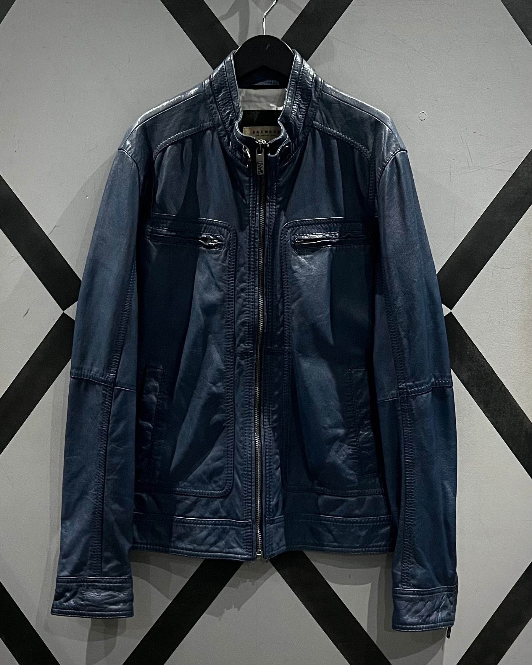 X VINTAGE】Beautiful Blue Color Goat Nappa Leather Single Riders