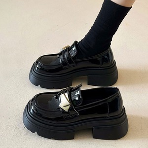 厚底 ローファー 選べる2タイプ エナメル スムース レディース 韓国 通勤 通学 学生 大人 シンプル レザー調 太ヒール 歩きやすい 疲れにくい 履きやすい 大人可愛い 大人女子