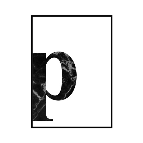 "p" 黒大理石 - Black marble - ALPHAシリーズ [SD-000543] A4サイズ ポスター単品