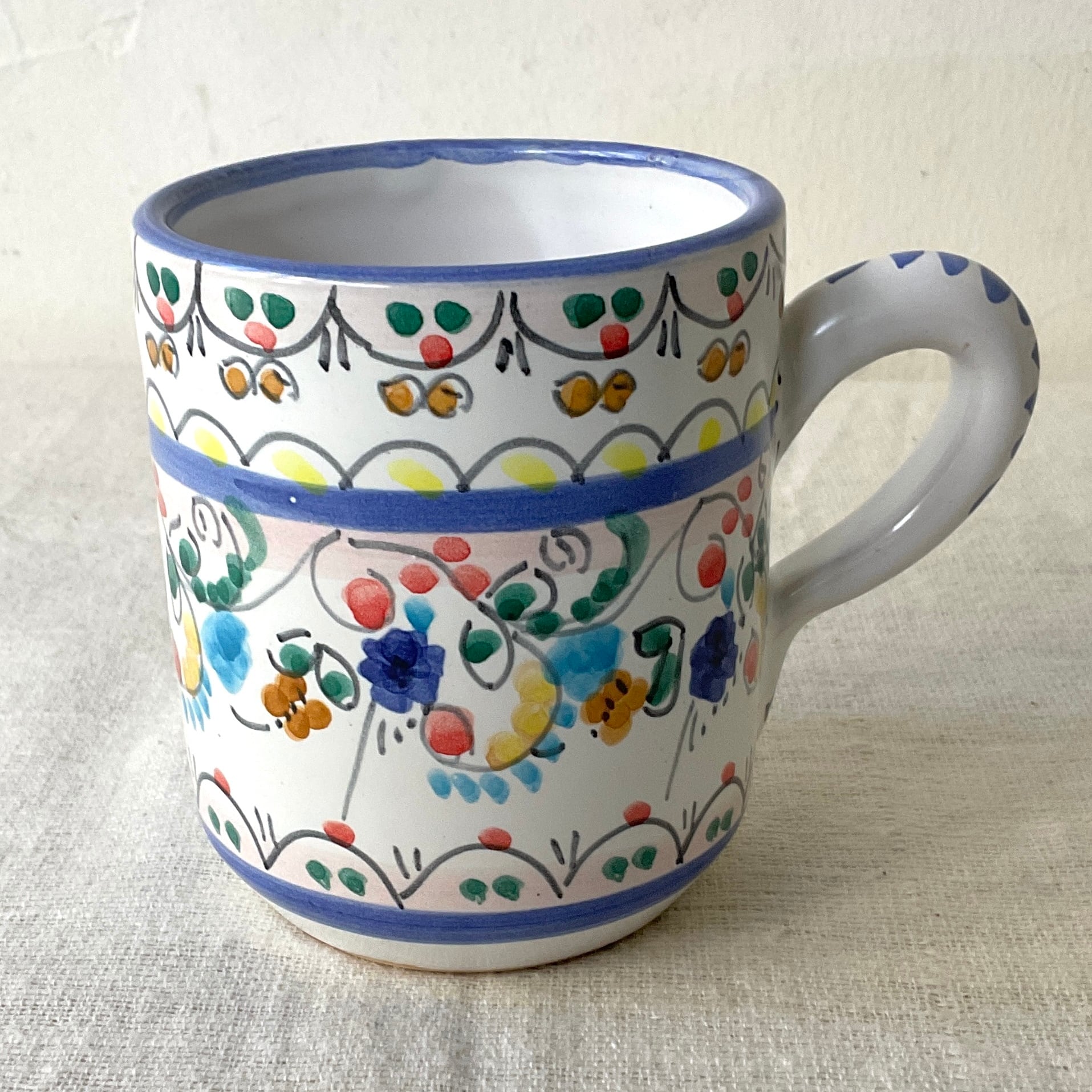 スペイン陶器】マグカップ(青色) | 照明＆エシカルライフスタイル