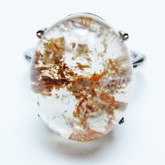 ガーデンクォーツ 指輪 ガーデン水晶 リング フリーサイズ 14号 一点物 メール便可 [M便 1/20] 115-6881