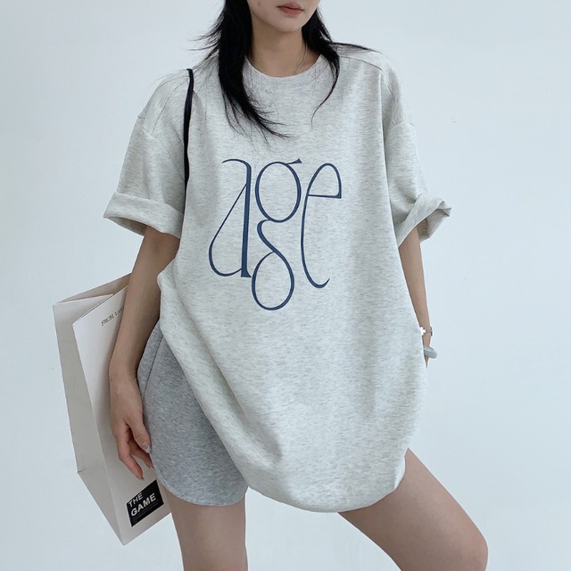 oversized logo print short sleeve tee　オーバーサイズロゴプリント半袖ティー　J1197