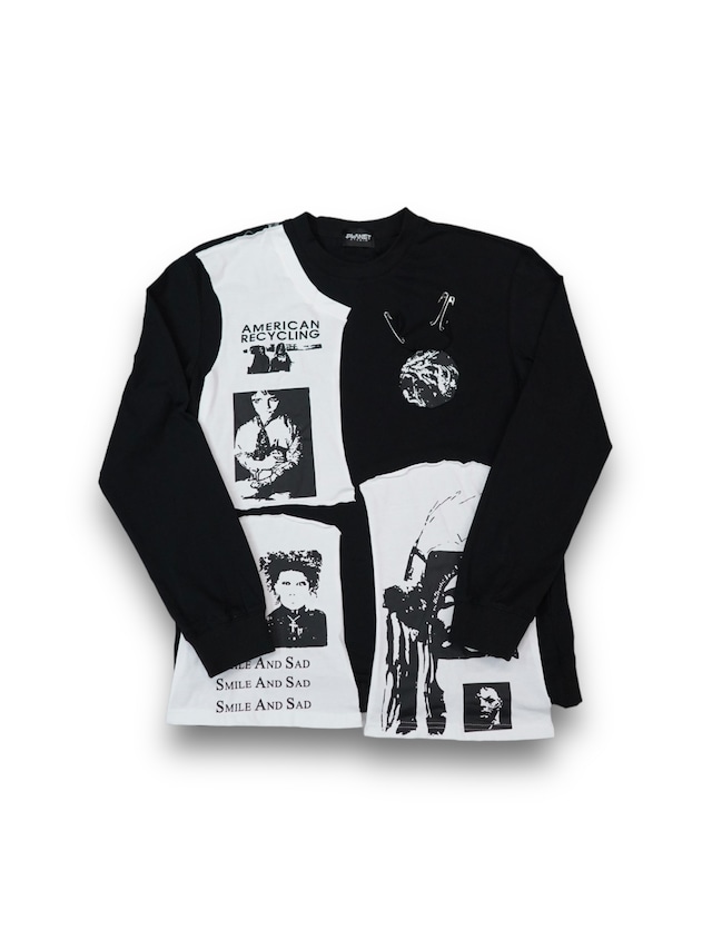 【PLANET STUDIO】docking print long T-shirt　(black)