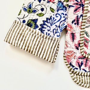 ＜PHET AND PLOY＞QUILTED JACKET ADULT キルト ジャケット アダルト（khaki stripe）