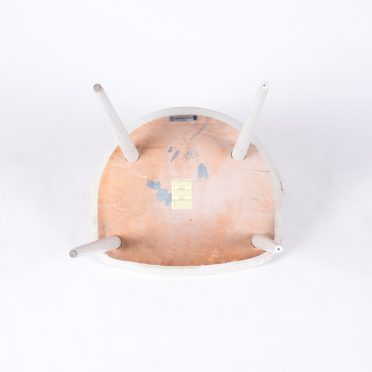 北欧家具ヴィンテージ　FDB モブラー Jorge Baekmark J104 ビーチ材ホワイトペイント 2脚セット