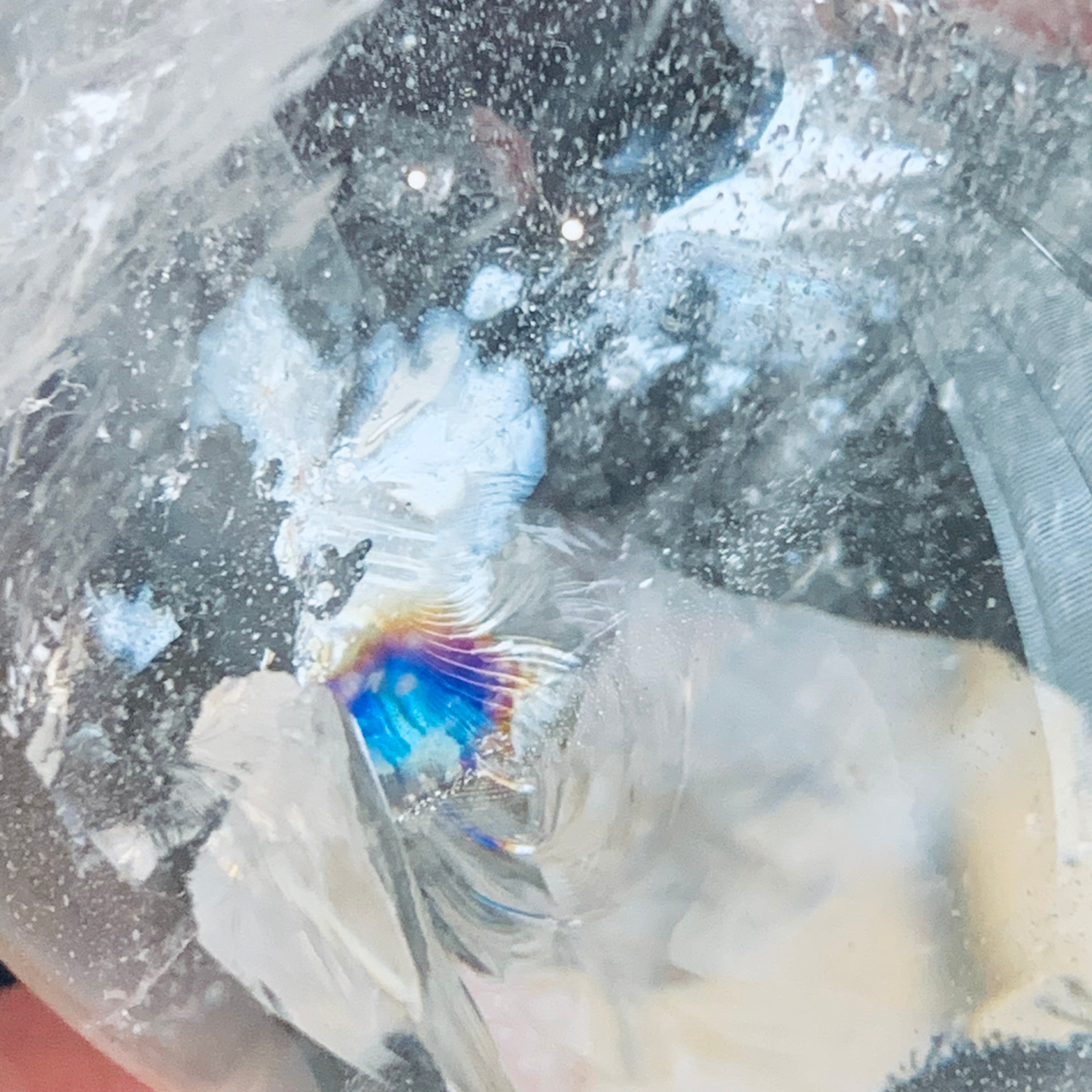 アゼツライトスフィア 虹水晶 レインボークォーツ 置物 開運 49ミリ A3