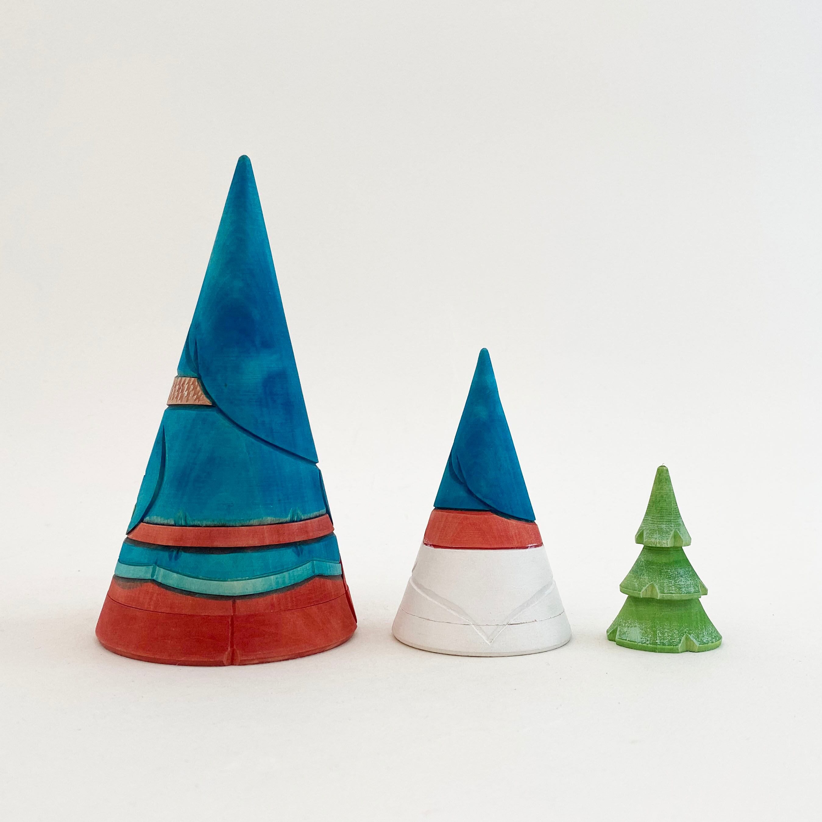 サンタ 円錐マトリョーシカ(コブロフ工房/3個組)