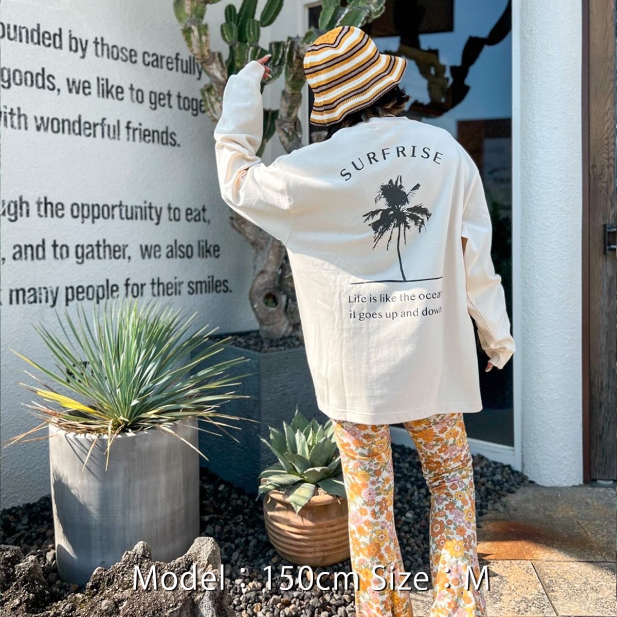 Palm Sweat L/S Tee - Vintage natural | Surfrise <サーフライズ>