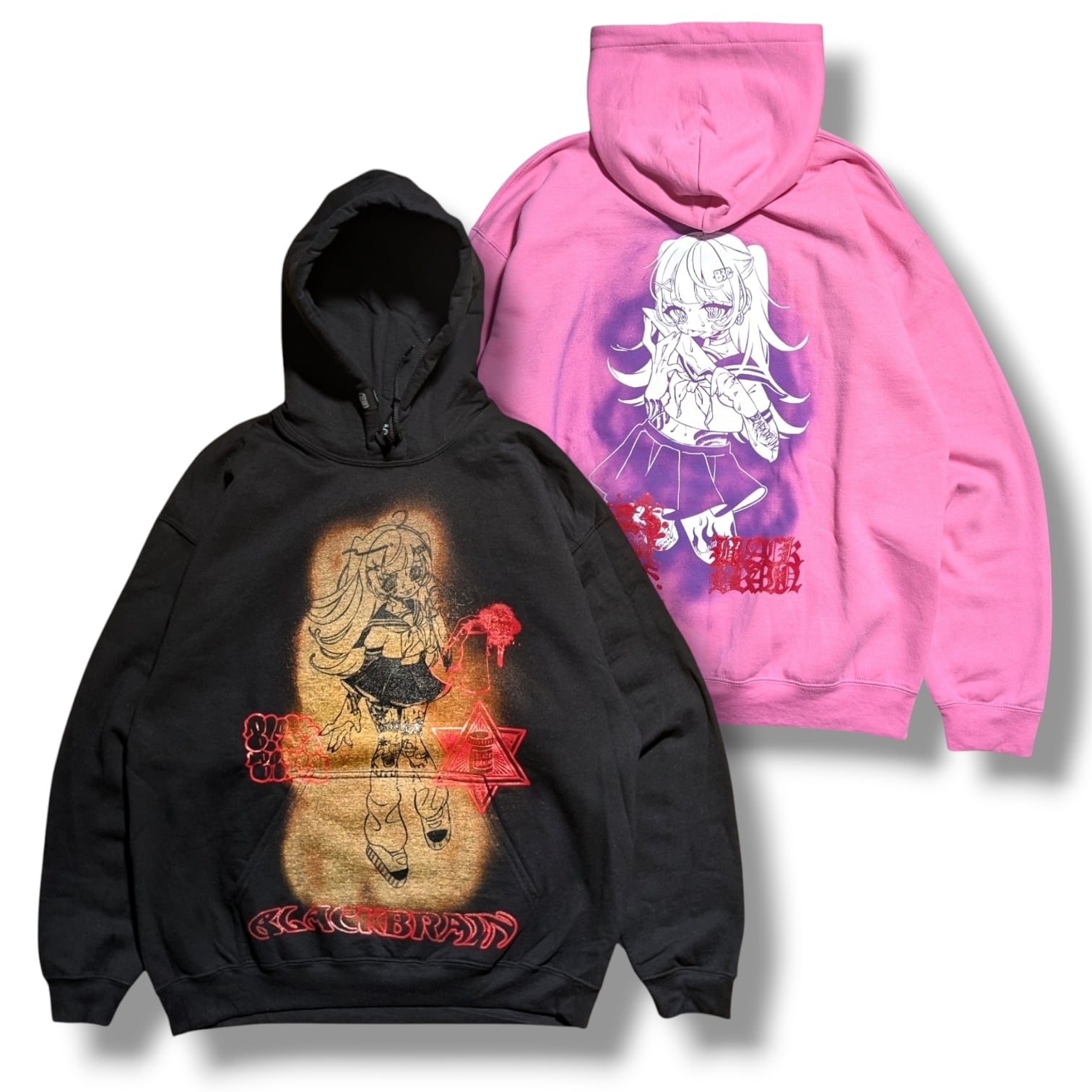Brain Girl Warm Hoodie | BLACK BRAIN