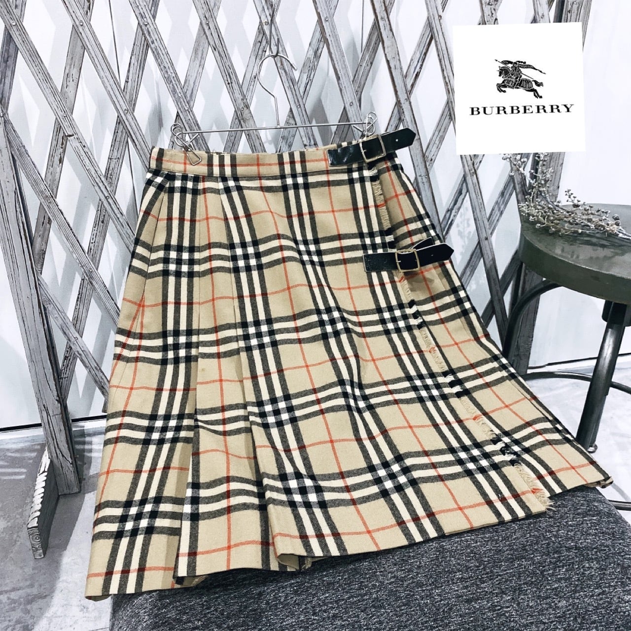 Burberry チェックプリーツスカート 美品 - ミニスカート