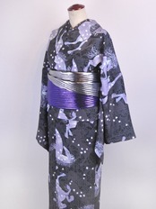 【受注商品】Rumi Rockきもの「ジプシーホース」チャコールグレー　[A704]