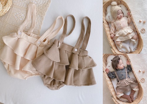ロンパース 女の子 フリル 春 夏 秋 冬 ベビー服 サロペット 韓国子供服 赤ちゃん 新生児 人気 おすすめ かわいい 可愛い おしゃれ オシャレ プレゼント 贈り物 ギフト 出産祝い ベビーシャワー 誕生日 バースデー 60 70 80 90 0歳 1歳 2歳 双子 姉妹 お揃い おそろい リンク コーデ