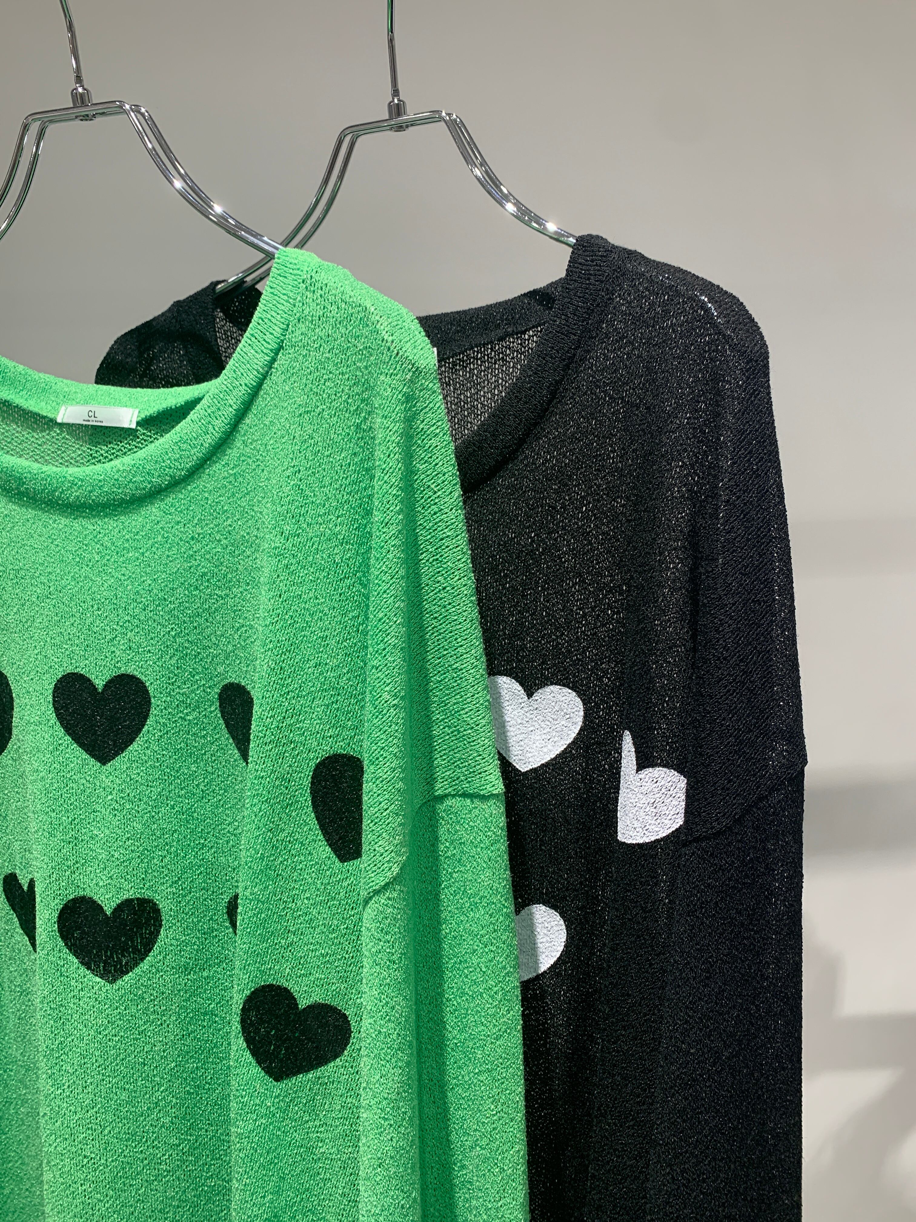heart print loose tops