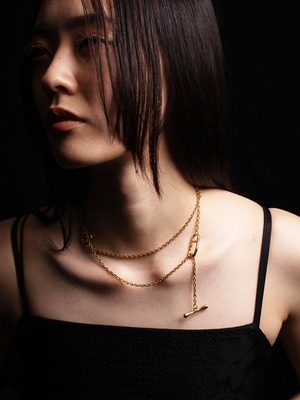 long mantle necklace -oval link-