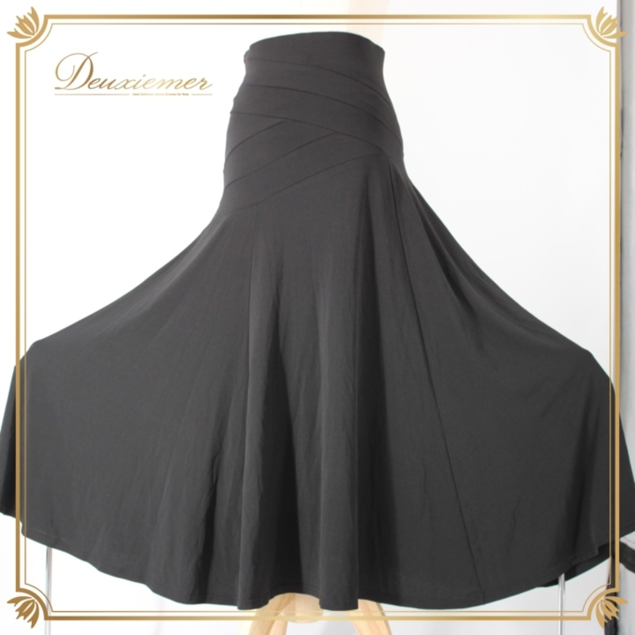 社交ダンス 衣装 スタンダード スカート レッスンウェア 女性用 黒 練習着 ブラック系 Leirena レイリーナ 無地 シンプル フォーマル フレアスカート スポーツウェア ダンスウェア エレガント シンプルスタイル おしゃれ 柔らかい素材 伸縮性 練習用 普段使い 見た目重視 運動着 ベルトなし 高品質 ブラックドレス コストパフォーマンス