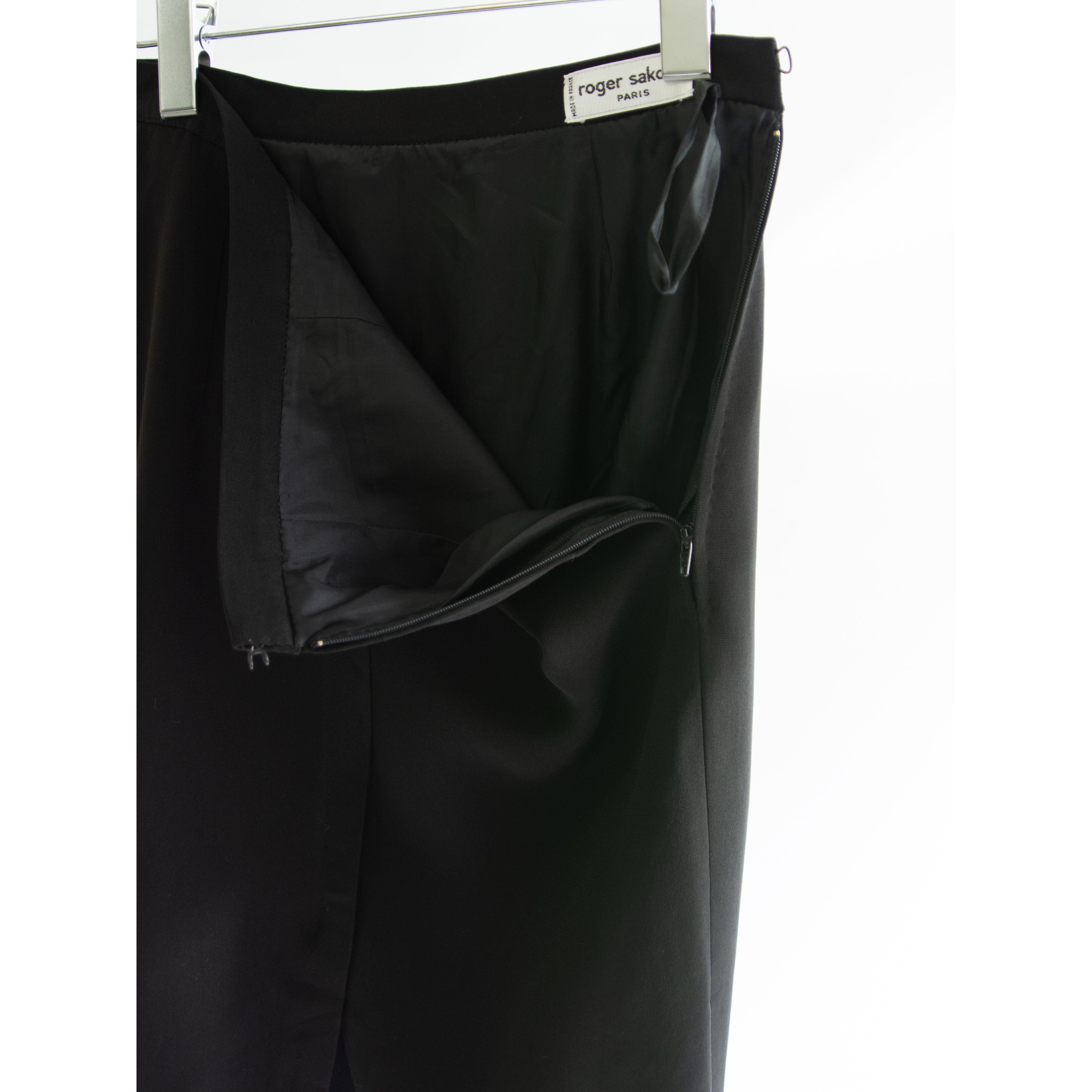 【roger sakoun】Made in France slit skirt(フランス製 アセテート スリットスカート)11d