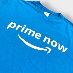 【GILDAN】Amazon Prime ロゴ プリント Tシャツ アマゾン プライム ブルー アドバタイジング 半袖 夏物 US古着