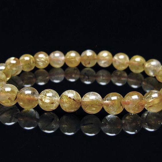 タイチンルチルクォーツ ブレスレット 7mm ルチルクォーツ ブレス 一点物 おまかせ便 111-41734