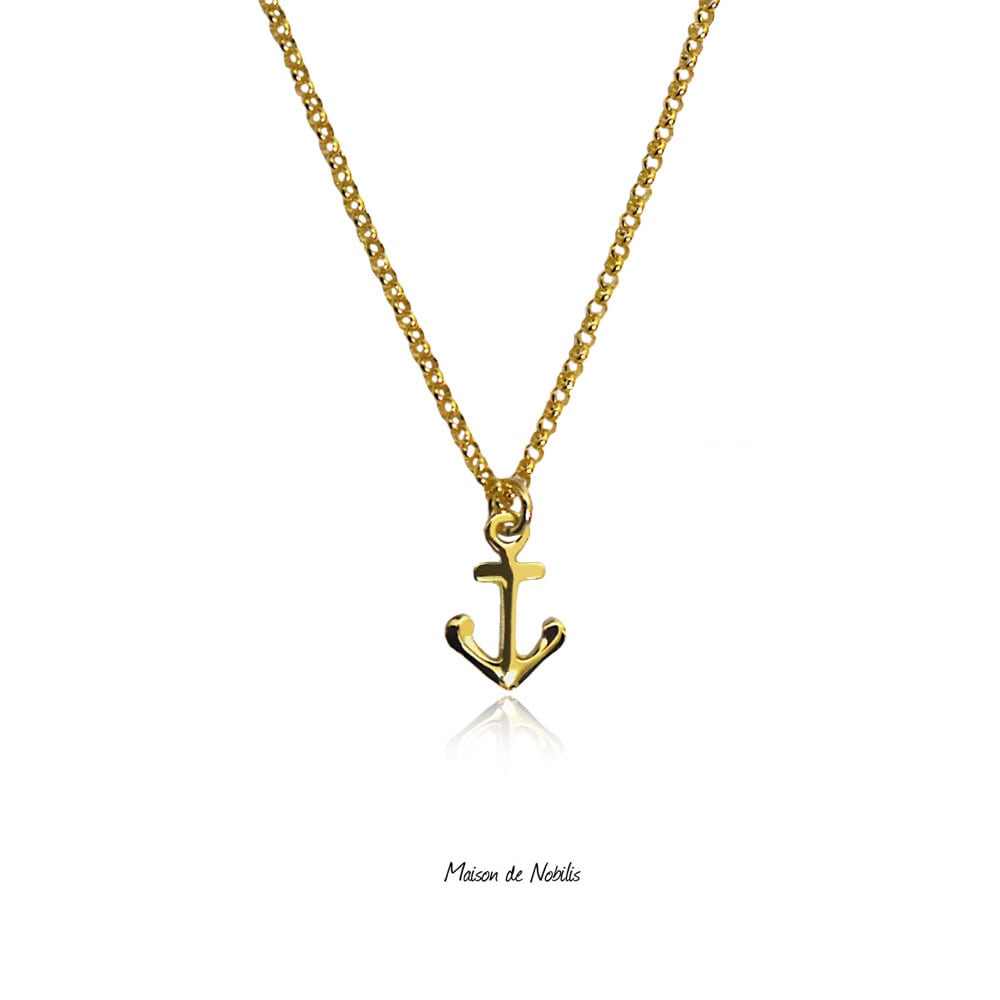 【プレゼントで絶対外さない18金チャームのネックレスを24時間着けっぱなしに】K18 Gold Premium Anchor Necklace【品番 26A2004】