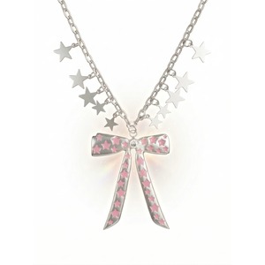 [takeabreak] Sweet Bow Pink Blue Star Necklace