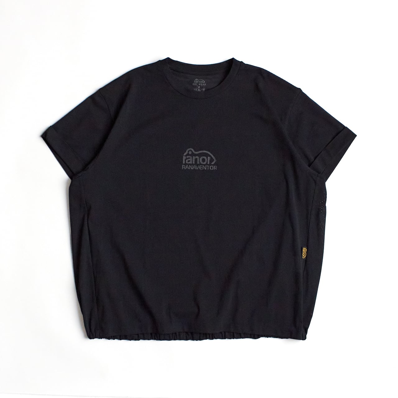ranor(ラナー)MESH GATHERING T -BLACK メンズ・レディース メッシュTシャツ