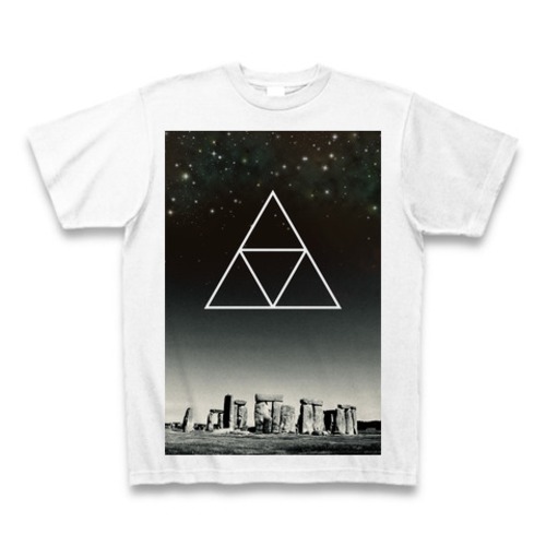 星降るストーンヘンジとミニマル図形「トライアングル」Tシャツ