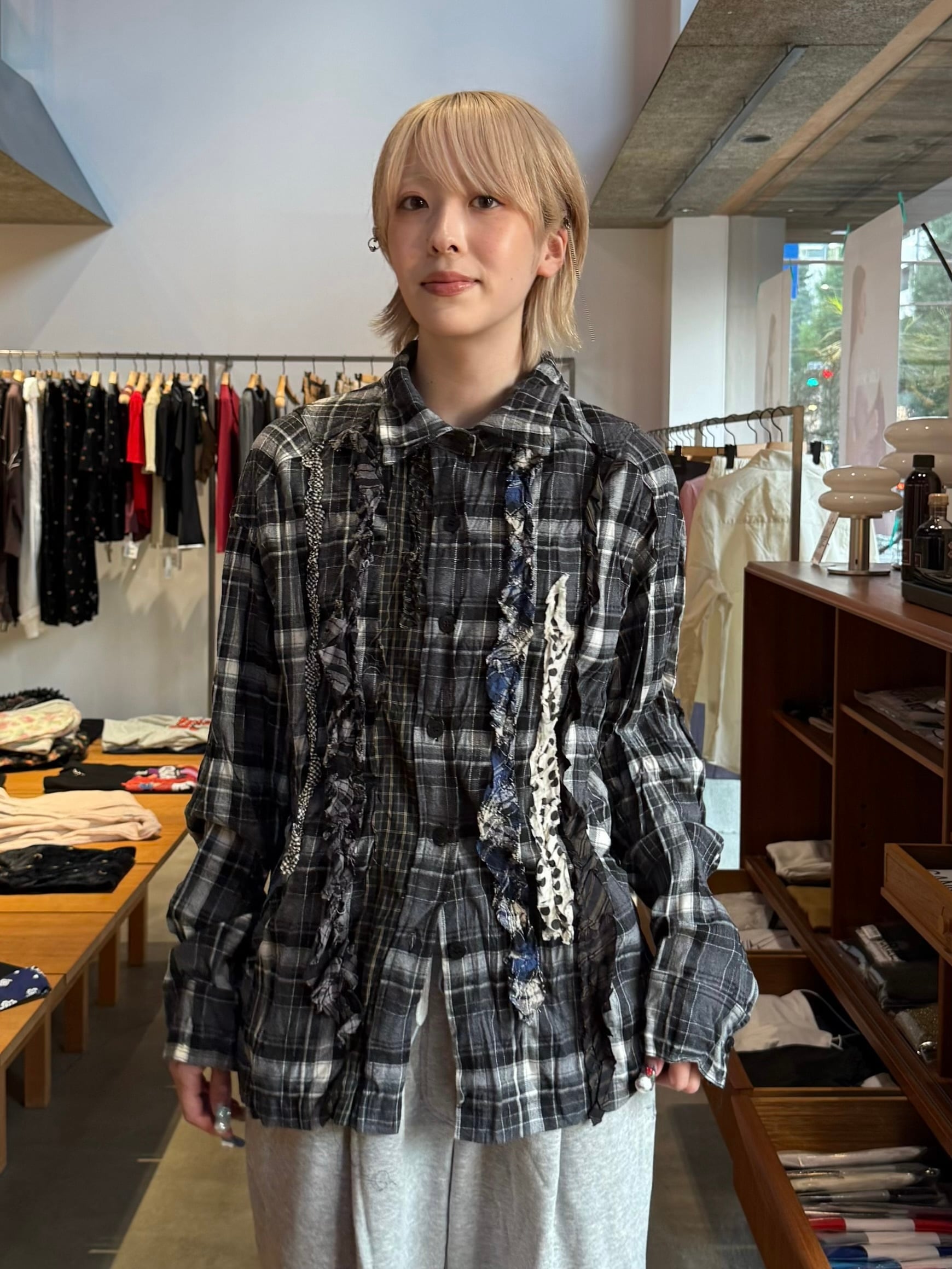 エンフォルドenfold 25AW GRID SHIRT ENFOLD - エンフォルド 25SS TIERED GATHER SHIRT の通販 by よ