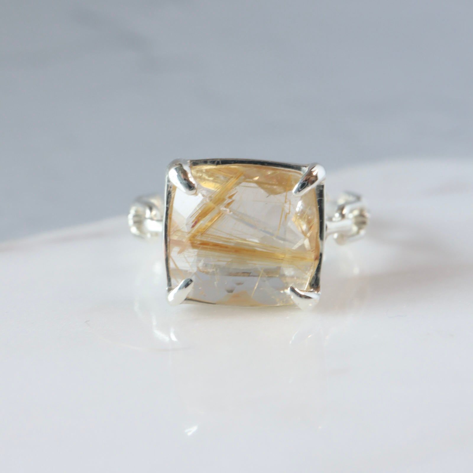 ルチルクォーツ チェーンring / Silver | DoubleMoon jewelry