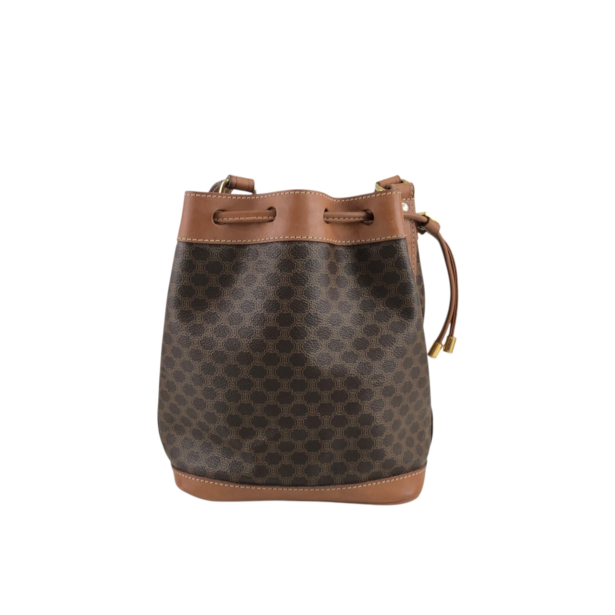CELINE セリーヌ マカダム ショルダーバッグ ブラウン ブラゾン型押し