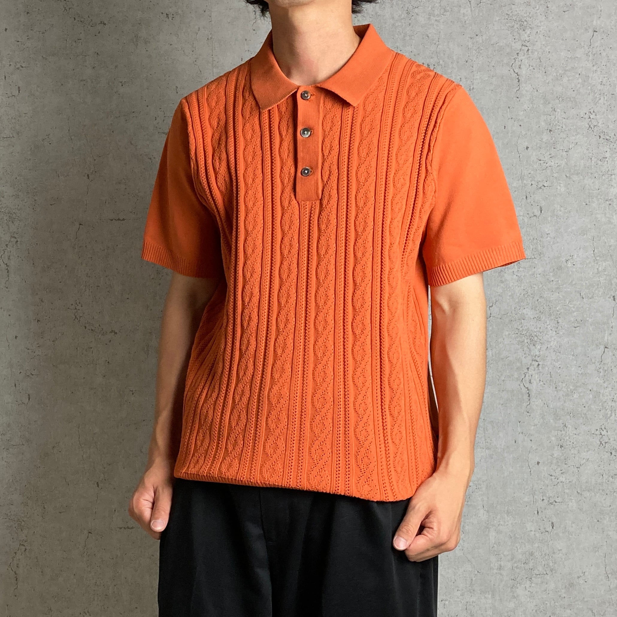 Stussy(ステューシー) Cable Ss summer polo knit