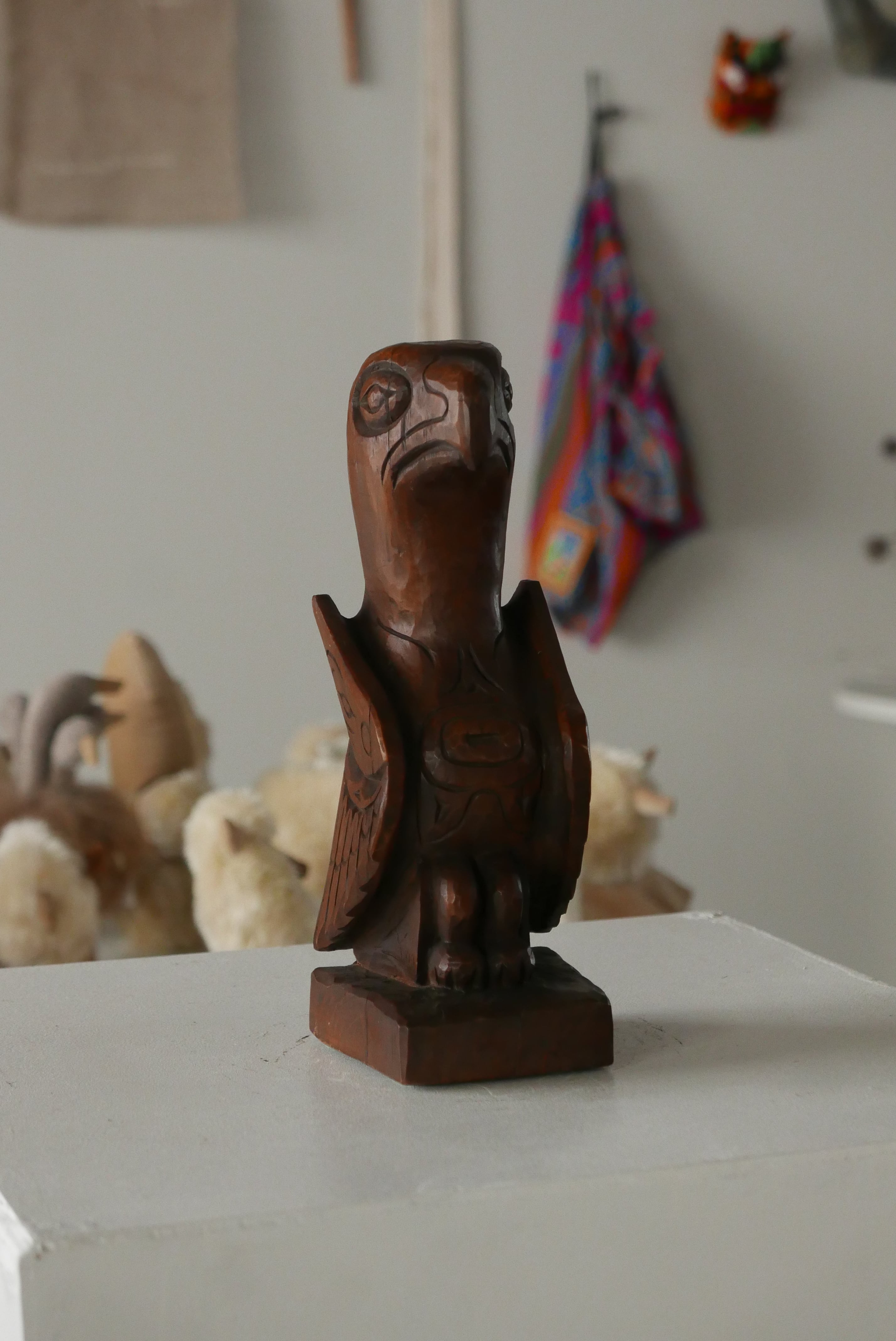old alaskan totem pole , eagle , giant size
