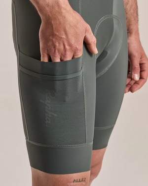 MEN'S BREVET ELEMENT CARGO BIB SHORTS ONYX/WHITE