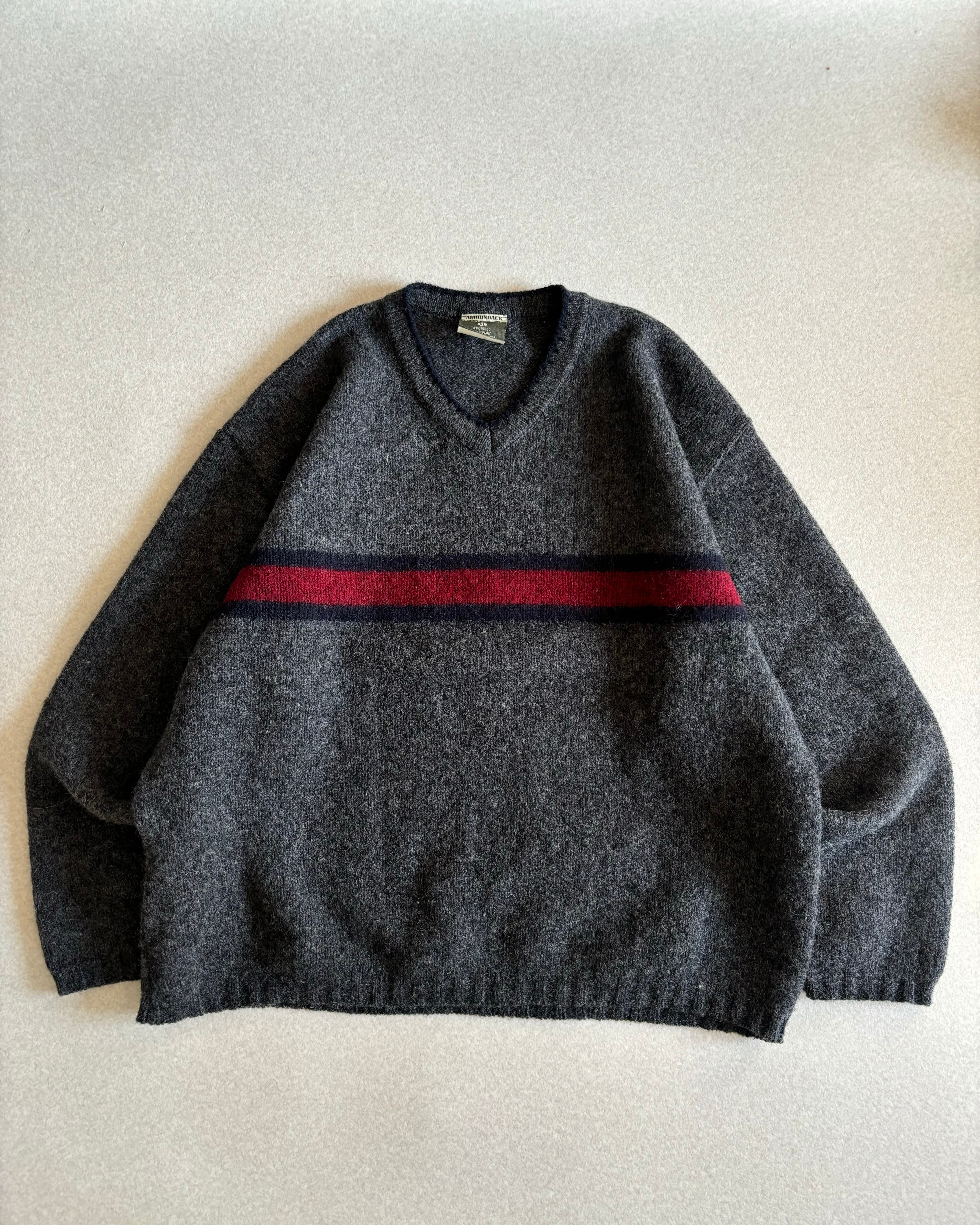 90s J.CREW 巨人タグ ウールシャドウボーダーニット L 香港製 Jクルー 