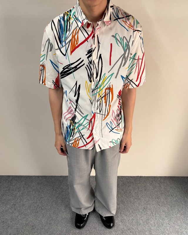 【2015/SS Dior HOMME】scribble half sleeve shirt