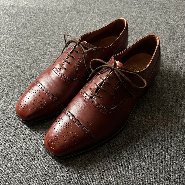 CROCKETT&JONES "CHAILMAN" SEMI-BROGUE LEATHER SHOES《7 E》