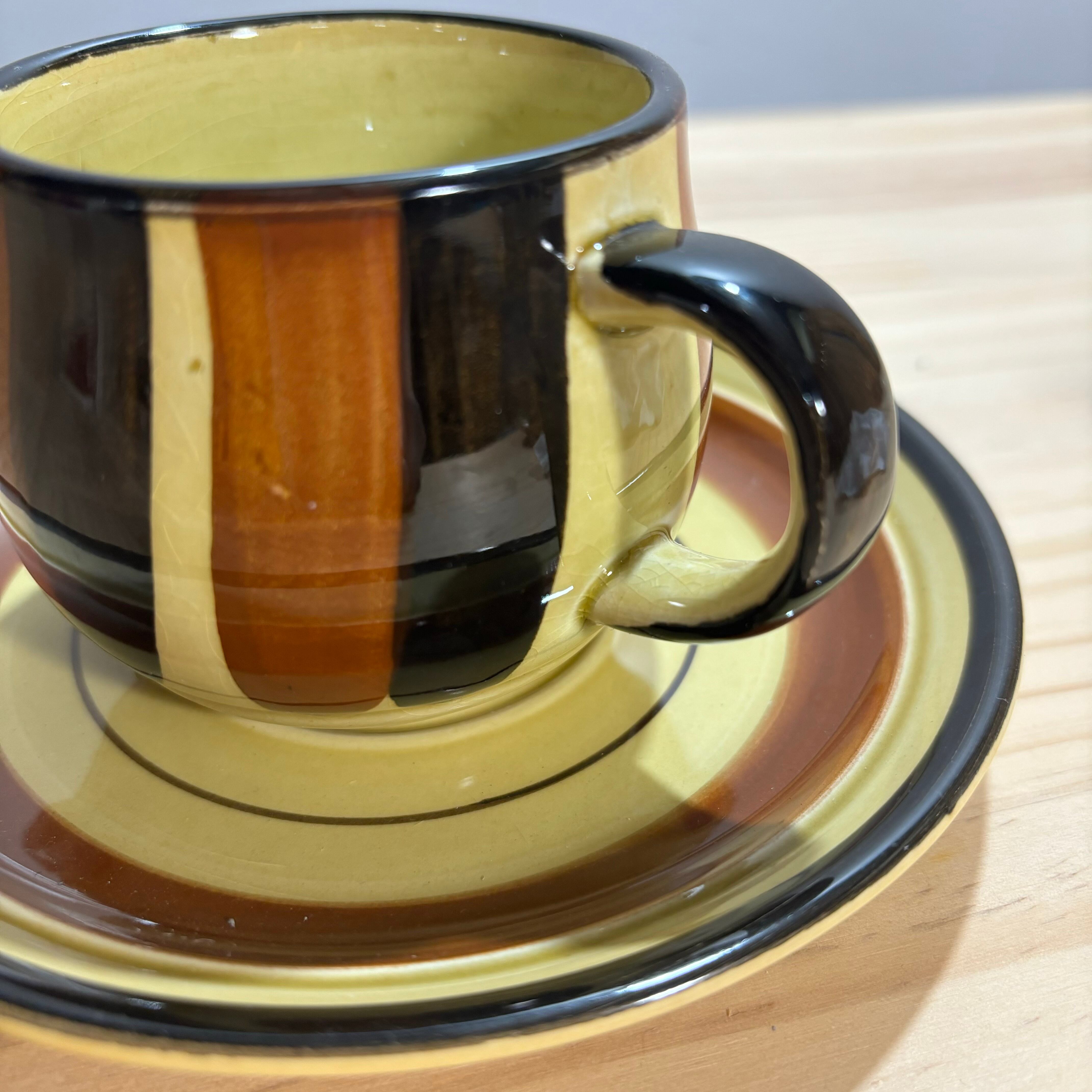レトロ ハンドペイント マグカップ コーヒーカップ カップ&ソーサー