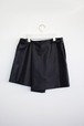 jun mikami - fake leather wrap short