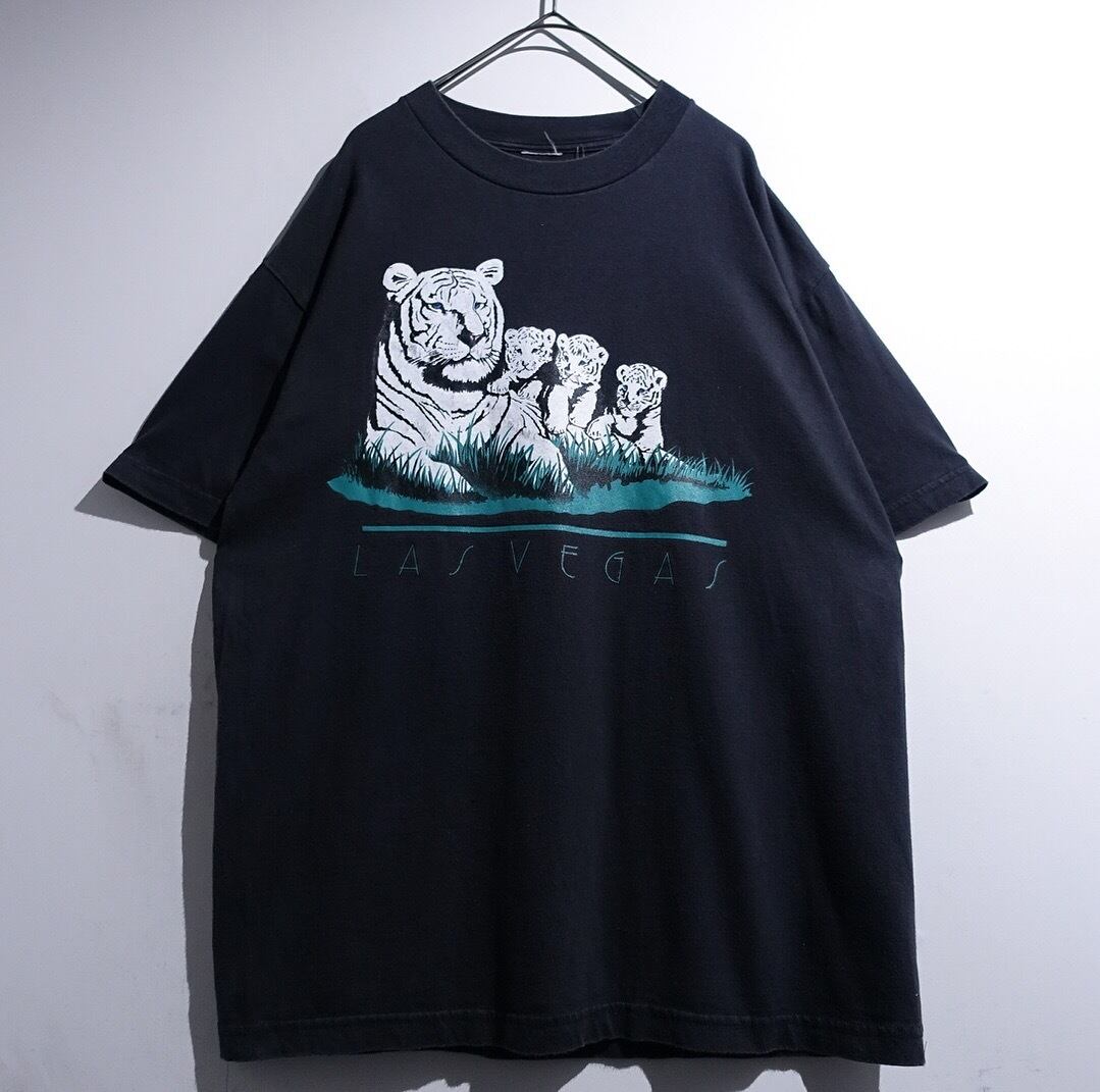 Black White Tiger Print Design Animal T-shirt