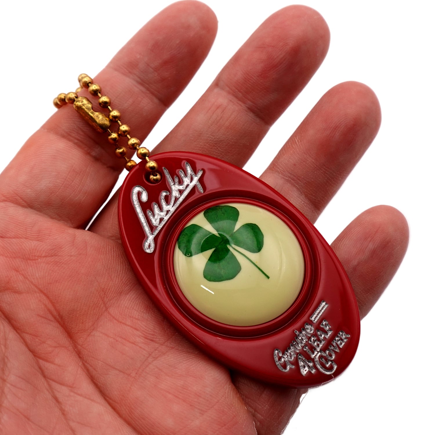 持つと幸運になる木の葉マンキーホルダー LUCKY CHARMS CALIFORNIA 4 LEAF CLOVER KEYCHAIN 幸運の4つ葉の