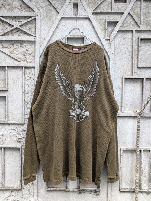 "HARLEY DAVIDSON" thermal L/S / made in USA
