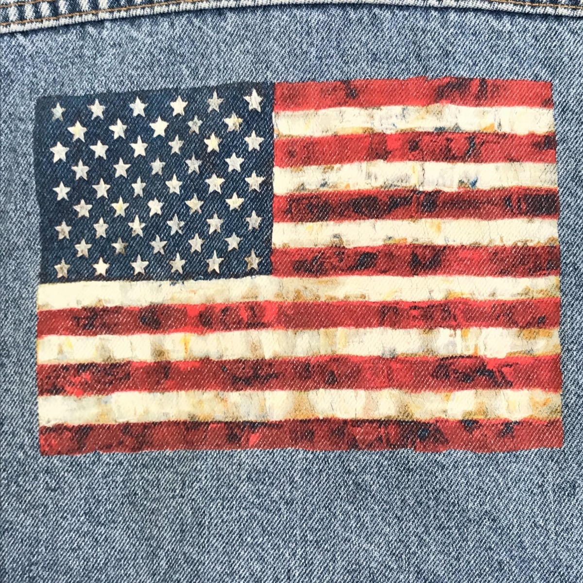 【むさお】星条旗A【受注製作】 LEVI'S リーバイス 00年代 MEXICO製 70507 -0389 星条旗柄 バック