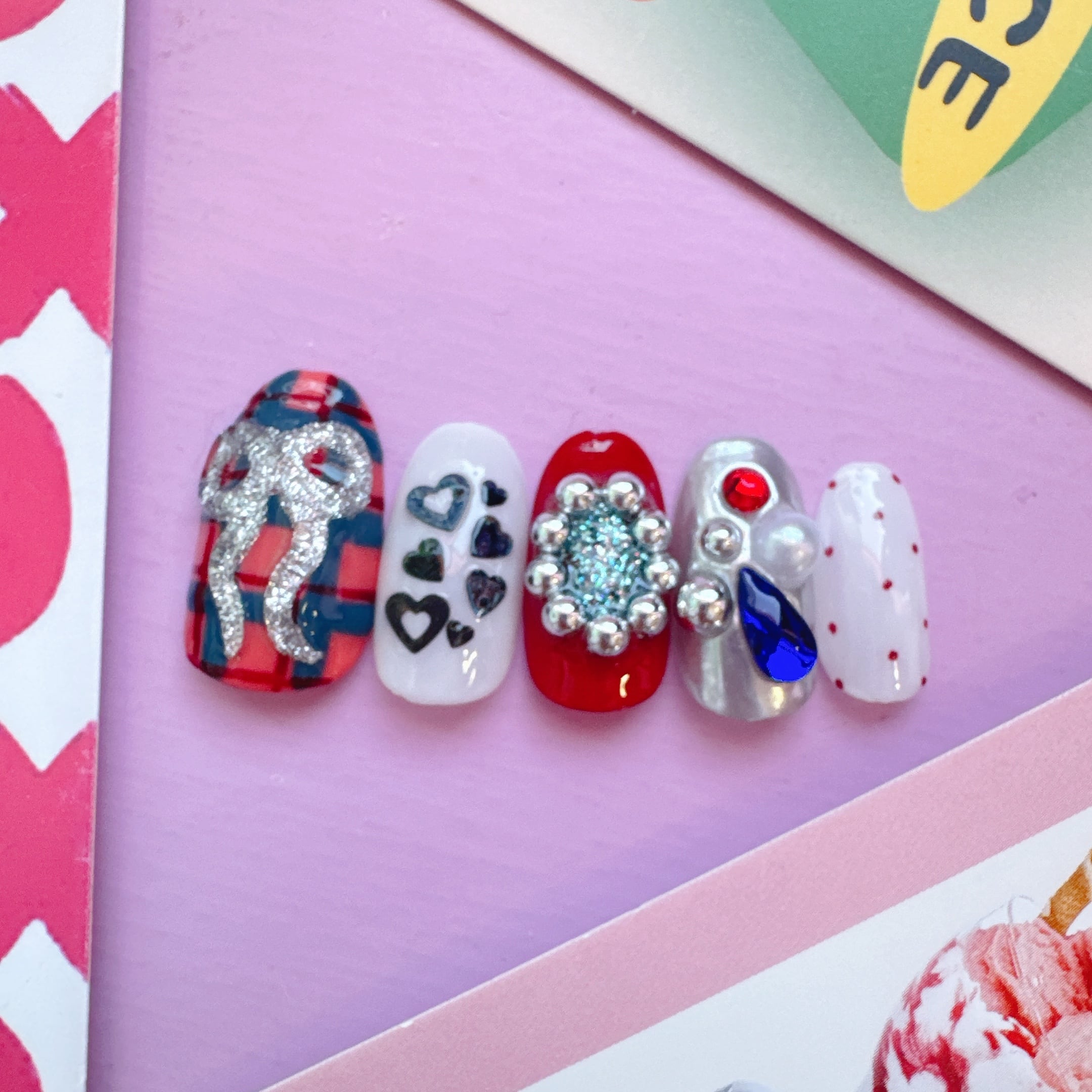 送料無料】ネイルチップNo.154♡ネイル/韓国/アート/パーツ/カラフル