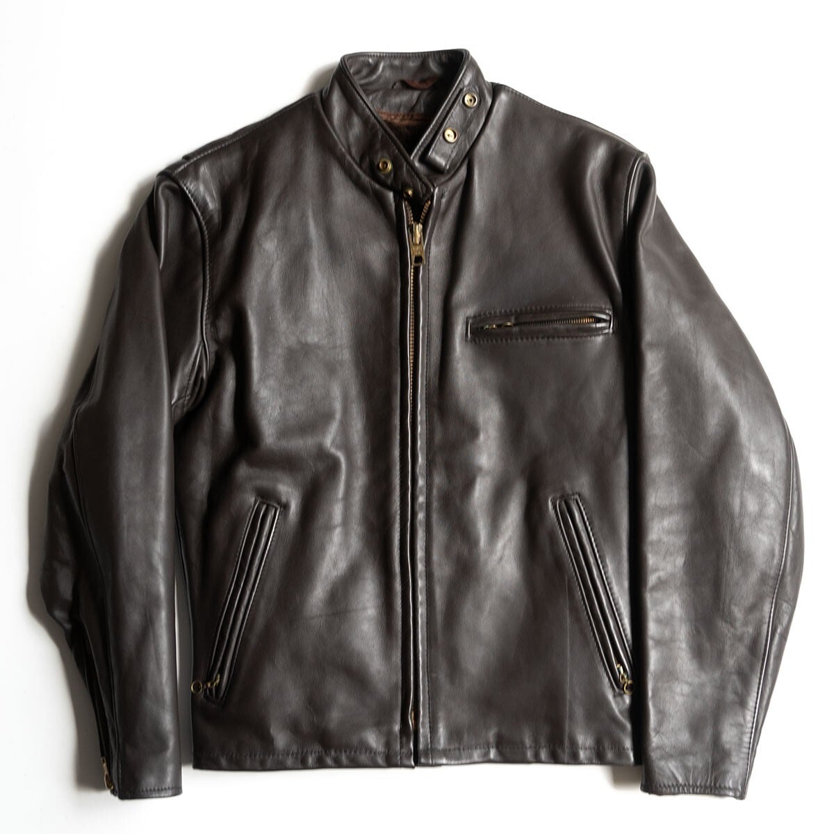 USA製【ライナー付き】ショット/Schott本革立襟シングルライダース 38