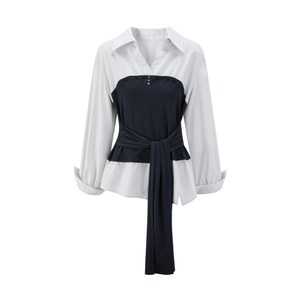 open-collar layered-look shirt　J00457