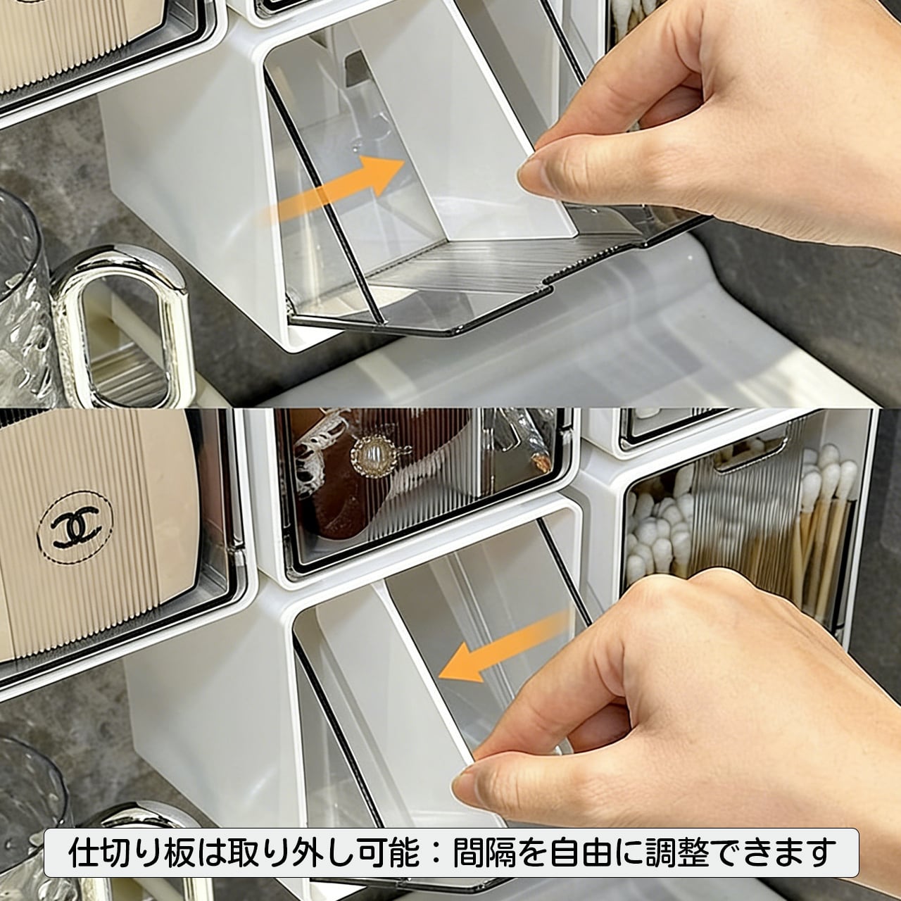 J19 .【3個セット】鏡櫃収納ボックス フック式／吊り下げ式 ホワイト