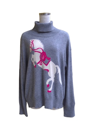 white horseニットgray
