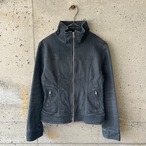 Stand collar grey denim jacket