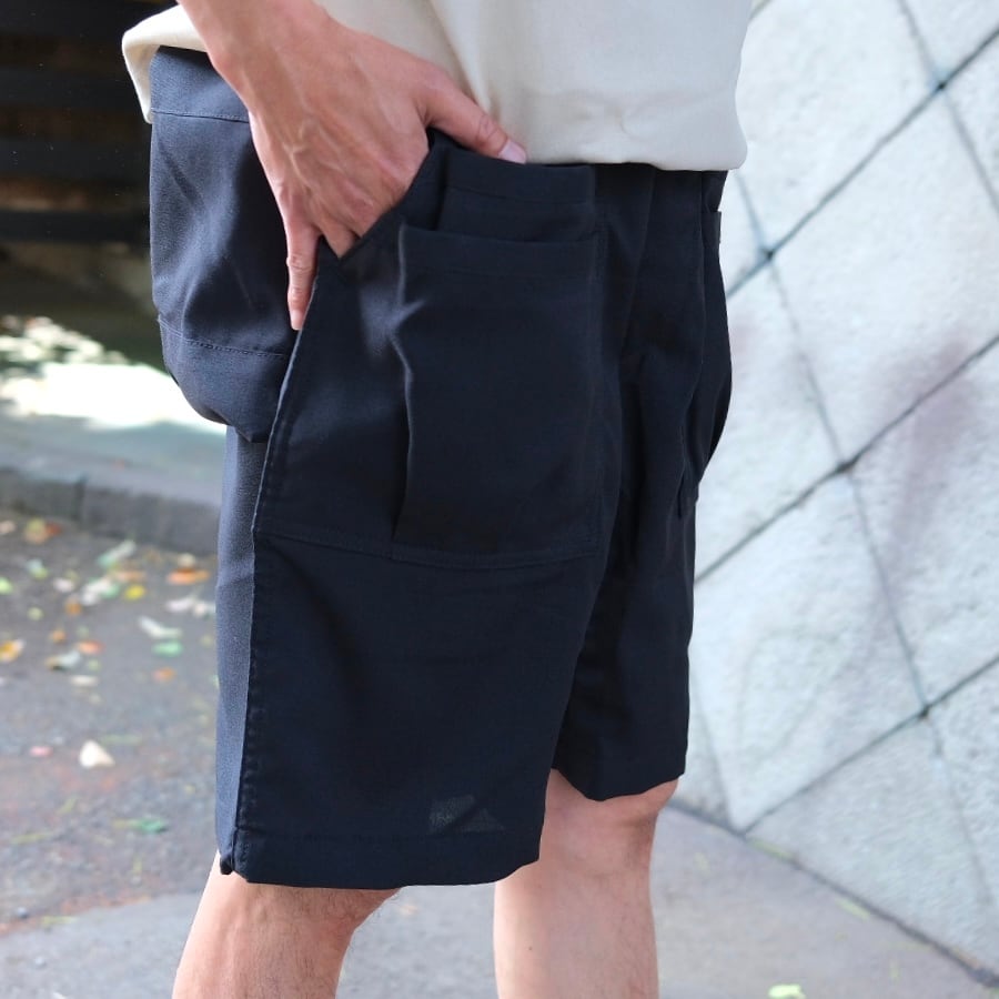 SASSAFRAS(ササフラス) / Overgrown Fatigue Pants 1/2 Woolino -Black