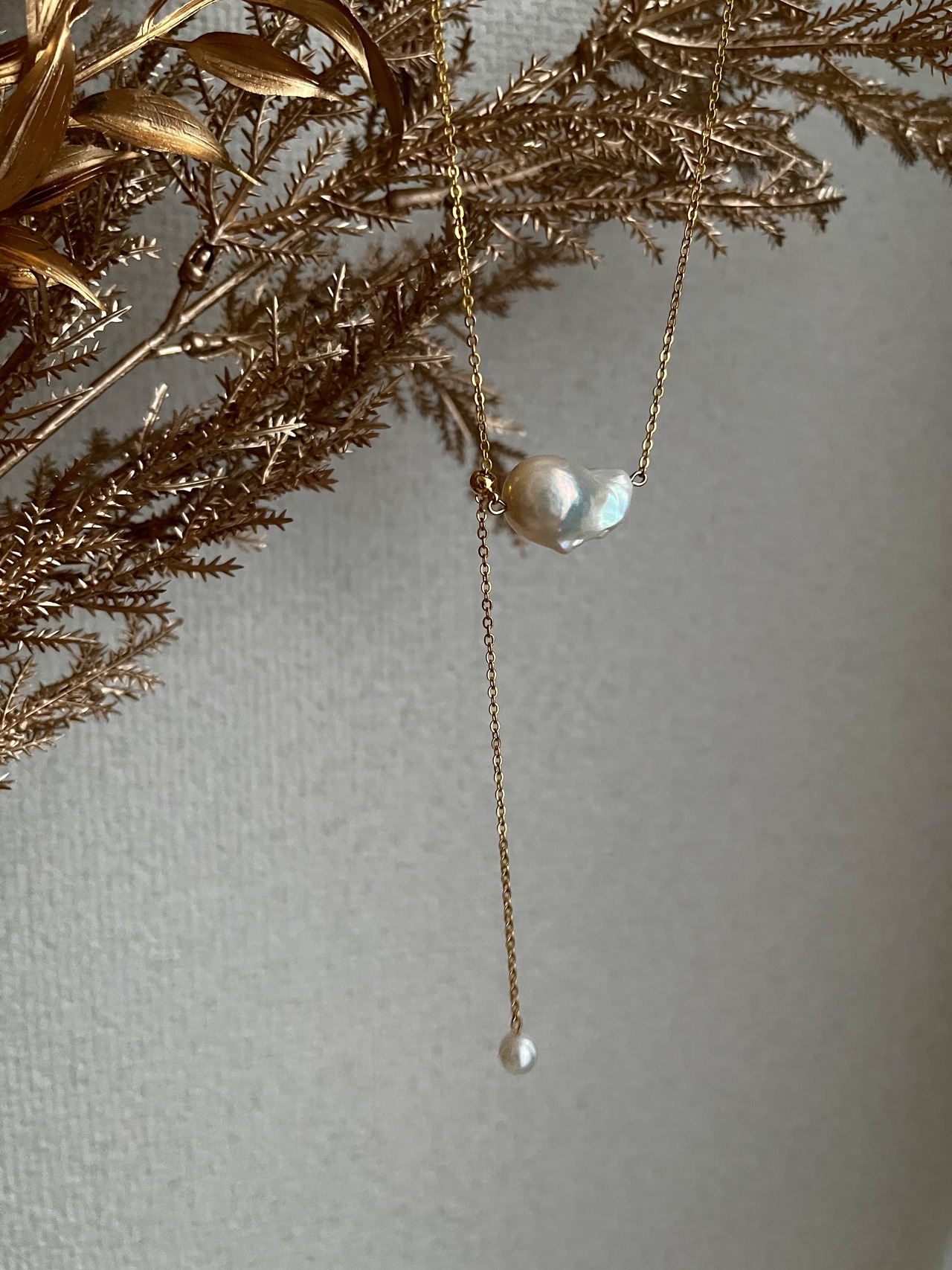 [ 2way ] 大粒 バロックパール ネックレス　［GKN038］