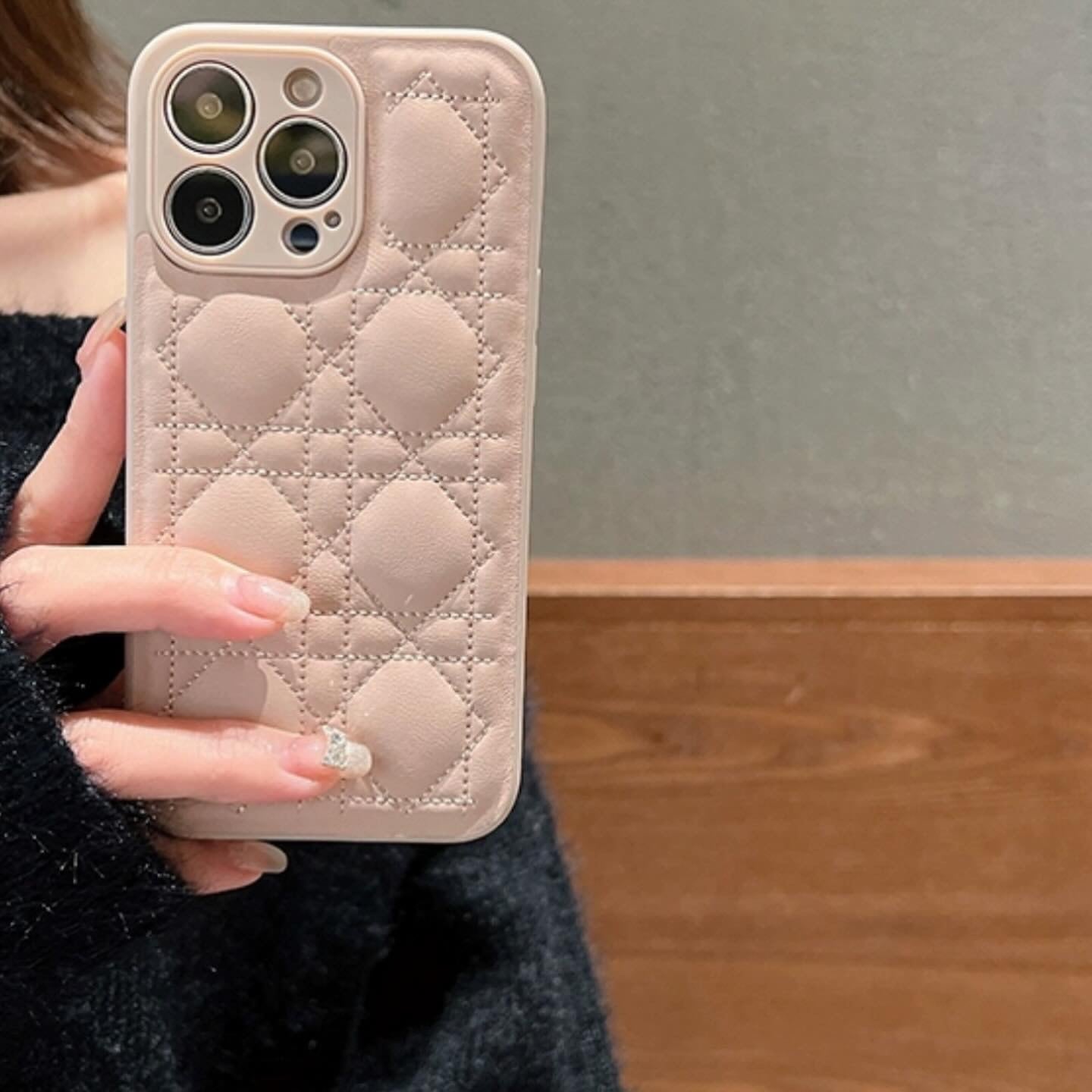 キルティングエンボス♡ピンクiPhoneケース | Matey
